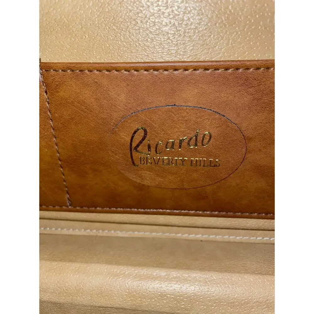 Ricardo Beverly Hills Vintage Tan Canvas & Leather Briefcase